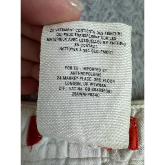 Cartonnier Womens 8 High-Waist Sailor Shorts Cream Linen Blend W/ Button Details - Picture 10 of 13